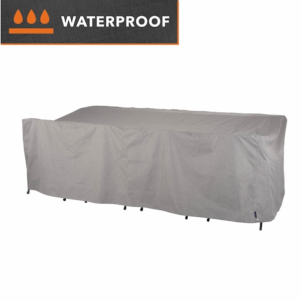 Modern Leisure Garrison Rect/Oval Patio Table & Chair Set Cover, Waterproof, 18 in. Lx64 in. Wx34 in. H, Granite 3005 - main